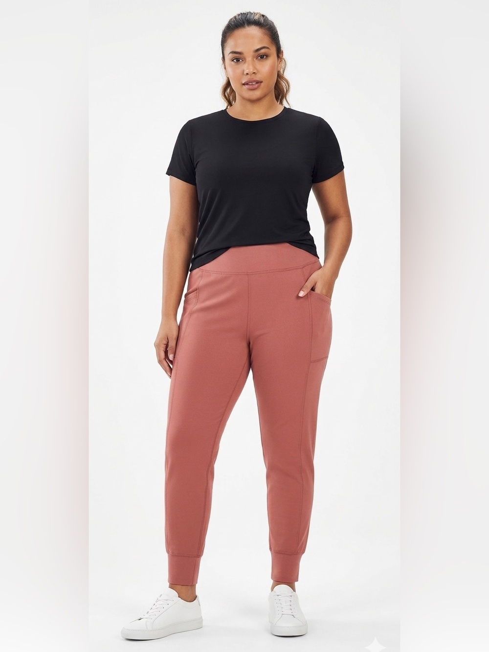 Fabletics High-Waisted Cold Weather Pocket Jogger Dusty Rose Size Large